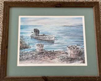 Jane Partin numbered print of oystering boat