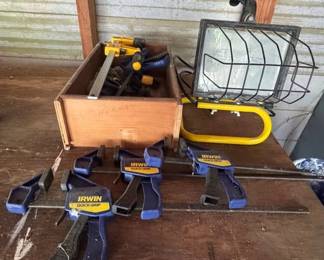 Work light and a variety of clamps