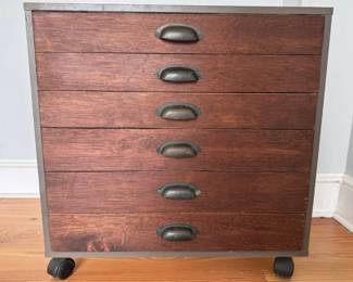 Map cabinet on casters