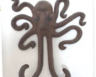 Cast iron octopus wall hook