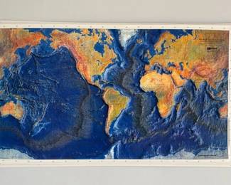 World 3D raised relief map