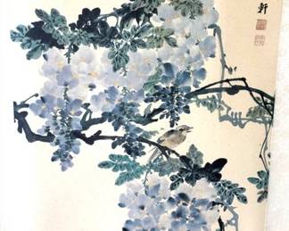 Chinese cotton and silk scroll