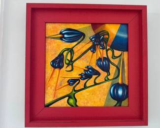 Sue Hammerland framed acrylic on canvas