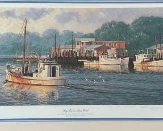 John Barber framed print, signed and numbered, "Day's End on Davis Creek"