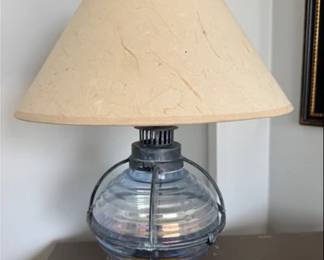 Glass and metal nautical lamp