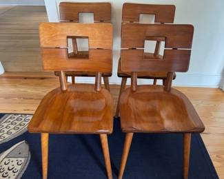 Set of 4 split back dining chairs