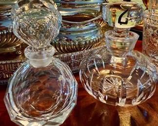Cut glass Victorian perfume bottles