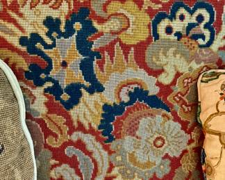 Late 1800s English tapestry pillow