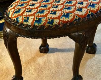 Circa 1760-80 English Queen Anne footstool