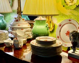 Large set of Herend rust flower
