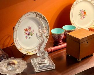 Fine French porcelains and Lalique