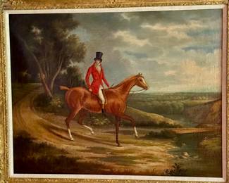 JOHN FREDERICK HERRING SNR. | Equestrian portrait of a gentleman riding a chestnut hunter, wearing hunting habit.