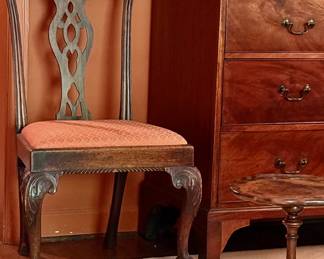 Authentic Chippendale circa 1880 side chair