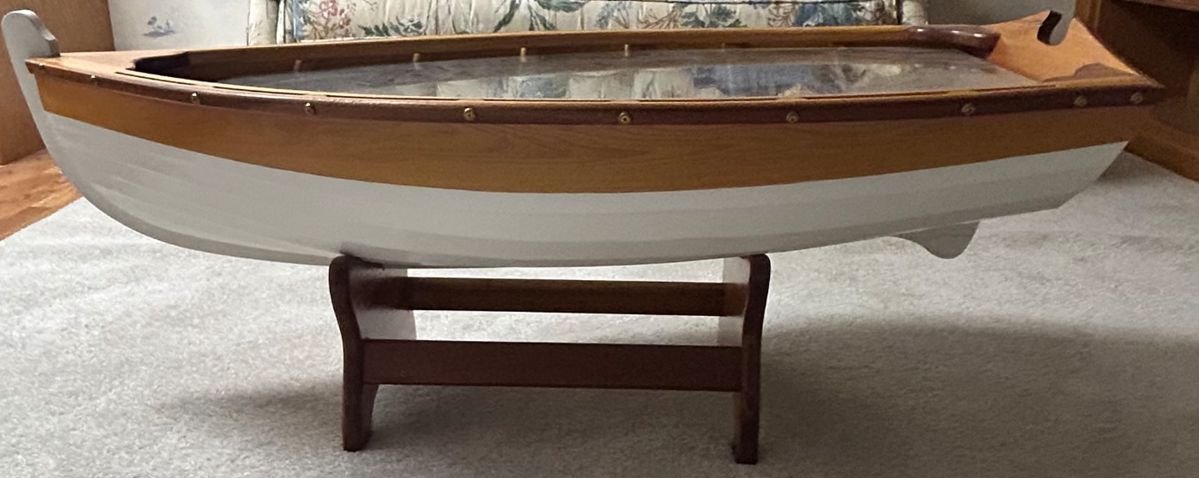 Vintage Wood-N-Stuff Handcrafted Rowboat Coffee Table