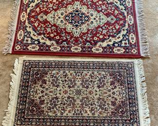 Top rug measures 4' x 2.5' Bottom rug measures 3.5' x 2'
