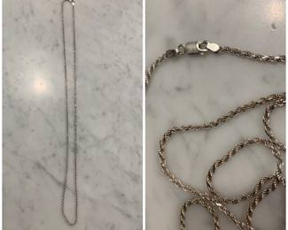 SOLD #121     30" 925 Sterling Italy "Does Not Tangle" Rope Necklace     13.84g     