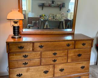 #34 - Maple Dresser w/Mirror $100