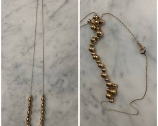 SOLD #122     21" 14KT add a bead necklace     4.86g      