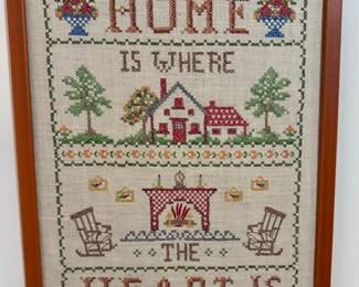 SOLD #148 - "Home is Where the Heart Is" Cross Stitch  