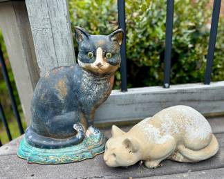 #68 Cast Iron Cat Doorstop $60 #69 Concrete Cat $22