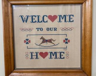 #151 - "Welcome to Our Home" Cross Stitch   $8