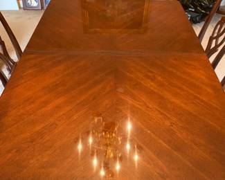 #21 - Dining room table with two pedestals - also has two extra leaves - dimensions without leaves 44" x 64" - leaves are 18" each $140