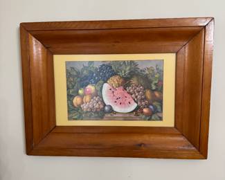 #162 - Pine Frame w/Fruit Print 25"x18.5"   $80