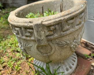 #12 - Concrete Greek Key Planter #2 $22