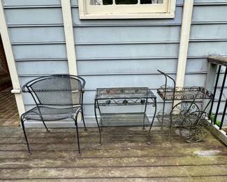 #29 - Wrought Iron Chair $20
#30 - Wrought Iron Table $30
#31 - Wrought Iron Bar Cart SOLD