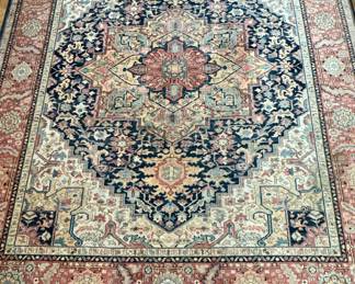 #5 - Karastan Rug - Navy Heriz - Design Number 700/701 - Woven in USA 100% Premium Worsted Wool Pile - Permanently Moth and Insect Resistant 8'8" x 10'6" $600