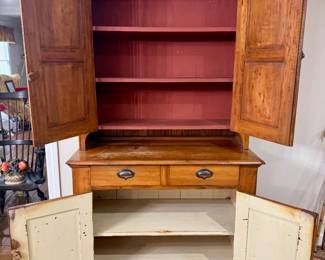 #17 - Antique Pine Hutch 42" x 20" x 77" $400