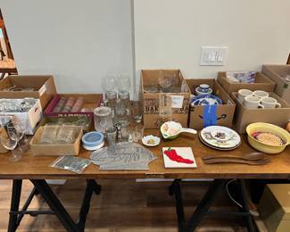 lots of glassware and ceramics