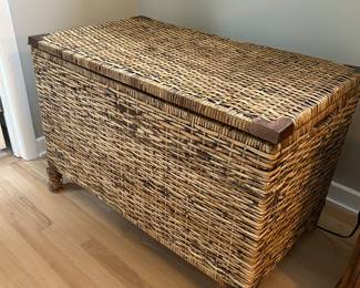 Wicker chest. 36” w x 24” h x 20” d. One foot needs the wicker re-glued. $25