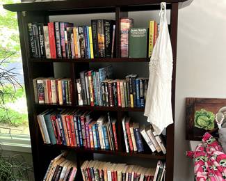 2 Crate and Barrel bookshelves. 4 ft w x 6 ft h x 16” deep. One has water stains on the wood on the right side. $200/$150