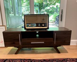 Mid-century modern style TV stand 59”w x 23” h x 16” d, $50