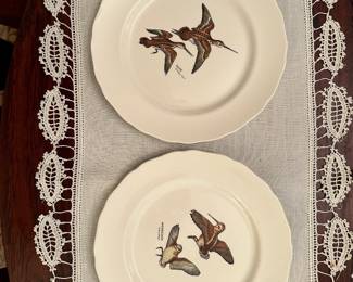 Set of 4 Hand Painted Plates Featuring Different Birds