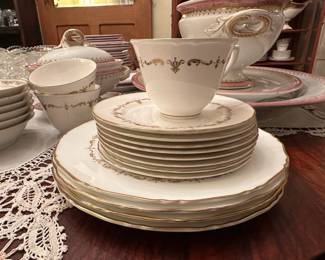 Royal Worcester Gold Chantilly Plates and Tea Cups