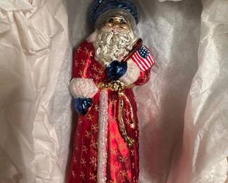 Christopher Radko Stars and Stripes Wizard Ornament - tag on - $45