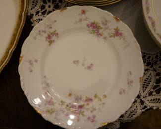 WM Guerin & Co Limoges France Plate Rose Pattern