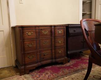 Small chest of drawers (left) and small hutch / cabinet.