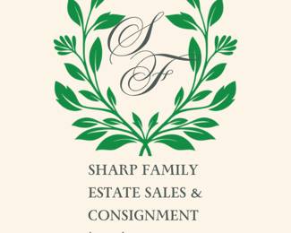 Green Beige Floral Wreath Wedding Monogram Logo