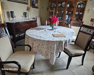 Dining room chairs and table, sold as set