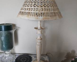 Pair of crisp white lamps