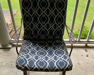 Back deck - metal rocking chair with cushion