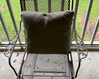 Back deck - metal rocking chair with cushion