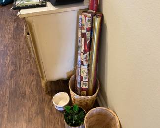 Miscellaneous in corner next to chest in master bedroom