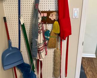 Laundry room - Broom. Mops, plaque, whisk broom, dusters, fly spatters, a-Ron’s , dirt pickerupper