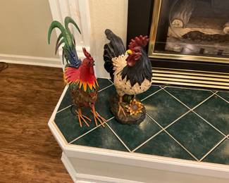 Living Room - roosters on hearth