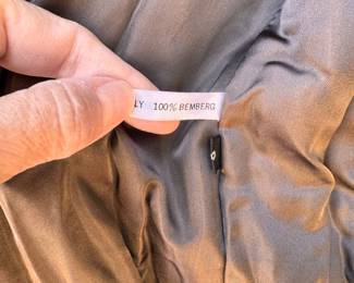 The mink coat is 100% Bemberg lining and mink