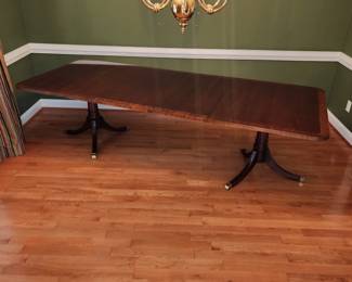 9'long banded top mahogany dining room table by White Furniture Co.